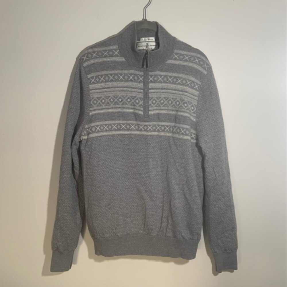 Fairway & Greene Italian Merino Lined Golf Windbreaker Sweater 1/4 Zip - Size L